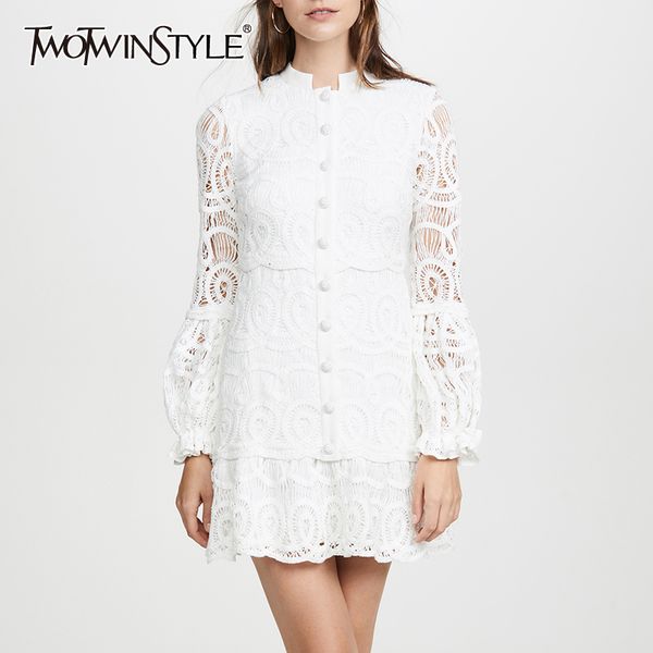 twotwinstyle patchwork lace hollow out dresses female stand collar lantern long sleeve high waist dress women 2019 clothing tide, Black;gray
twotwinstyle patchwork lace hollow out dresses female stand collar lantern long sleeve high waist dress women 2019 clothing tide, Black;gray