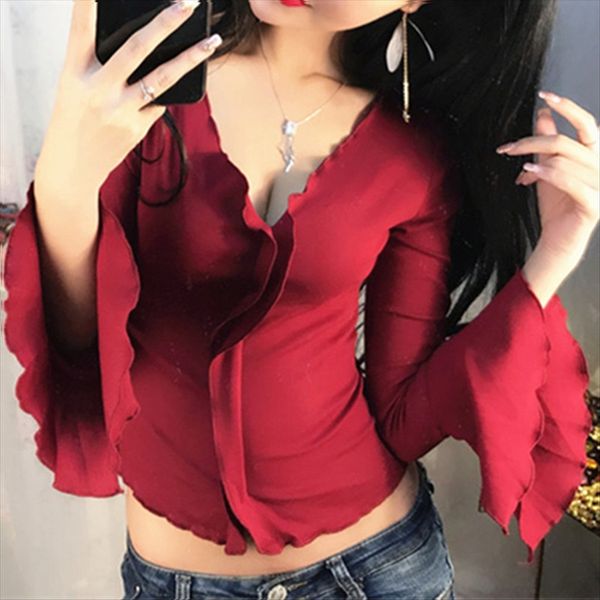 2020 long-sleeved t- female v-neck short navel early slim flounder small t- shirt shirt fashion, White
2020 long-sleeved t- female v-neck short navel early slim flounder small t- shirt shirt fashion, White