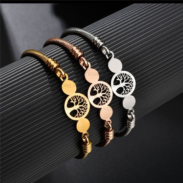 uzone stainless steel hollow tree of life bangles gold medal wire bracelet for women charm jewelry valentine's day gift pulsera, Black
uzone stainless steel hollow tree of life bangles gold medal wire bracelet for women charm jewelry valentine's day gift pulsera, Black