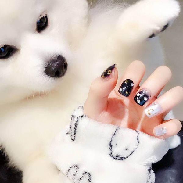24 ptherapy nail false nails with designs moon star press on nails round head short fake, Red;gold
24 ptherapy nail false nails with designs moon star press on nails round head short fake, Red;gold