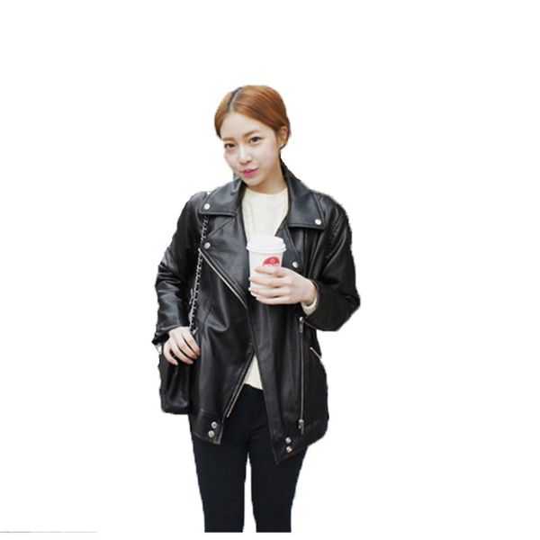 black loose faux leather coat 2019 autumn winter new short paragraph pu jacket fashion long sleeve lapel jacket feminina lr494
black loose faux leather coat 2019 autumn winter new short paragraph pu jacket fashion long sleeve lapel jacket feminina lr494