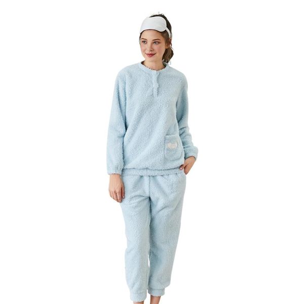new winter new beautiful velvet ladies pajamas two-piece casual cute pocket design korean home service (blue, Blue;gray
new winter new beautiful velvet ladies pajamas two-piece casual cute pocket design korean home service (blue, Blue;gray