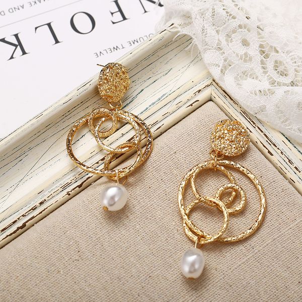 wedding party & events accessories metallic ring pearl pendant earrings new creative gold alloy sized circle earrings, White
wedding party & events accessories metallic ring pearl pendant earrings new creative gold alloy sized circle earrings, White