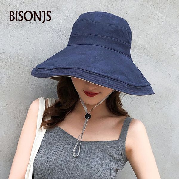 bisonjs 2020 summer women sun hats fashionable super wide brim fold bucket caps beach wedding solid color floppy hat with rope, Blue;gray
bisonjs 2020 summer women sun hats fashionable super wide brim fold bucket caps beach wedding solid color floppy hat with rope, Blue;gray
