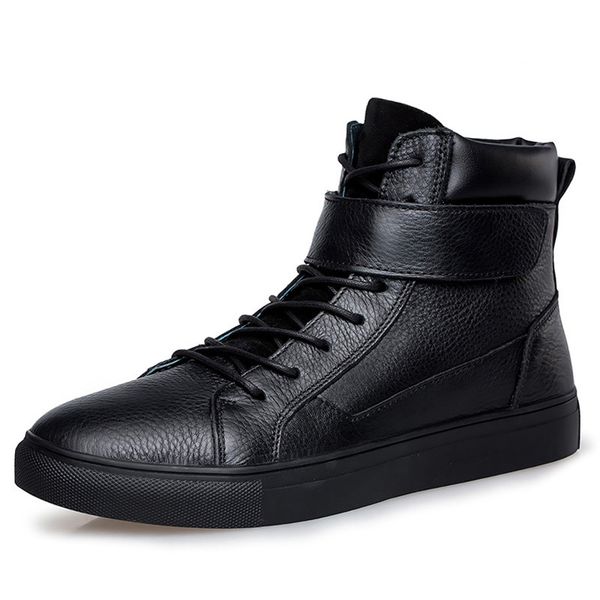 Genuine Leather Men Boots Winter Warm Velvet Ankle Snow Boots Men Shoes Fashion Cow Motorcycle Casual Boots, Black
Genuine Leather Men Boots Winter Warm Velvet Ankle Snow Boots Men Shoes Fashion Cow Motorcycle Casual Boots, Black