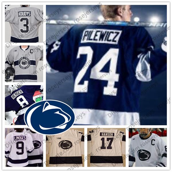 ncaa penn state nittany lions hockey #2 cole hults 10 brandon biro 20 aarne talvitie 24 adam pilewicz blank blue gray white jersey, Black
ncaa penn state nittany lions hockey #2 cole hults 10 brandon biro 20 aarne talvitie 24 adam pilewicz blank blue gray white jersey, Black