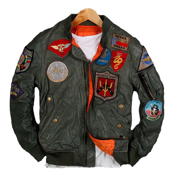 2019 men green pilot leather jacket plus size 6xl genuine sheepskin slim fit russian leather coat ing, Black
2019 men green pilot leather jacket plus size 6xl genuine sheepskin slim fit russian leather coat ing, Black