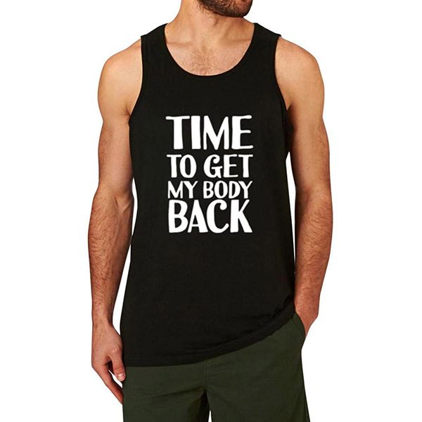 men's summer cotton funny printing time to get my body back workout fitness tank men top, White;black
men's summer cotton funny printing time to get my body back workout fitness tank men top, White;black