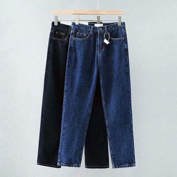 sf1048-europe and america women's dress 2020 spring new style two-color retro high-waisted cowboy straight-cut harem pants, Blue
sf1048-europe and america women's dress 2020 spring new style two-color retro high-waisted cowboy straight-cut harem pants, Blue