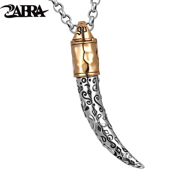 zabra real solid pure 925 sterling silver vintage gold color wolf's fang long pendant necklace punk retro spike men jewelry
zabra real solid pure 925 sterling silver vintage gold color wolf's fang long pendant necklace punk retro spike men jewelry