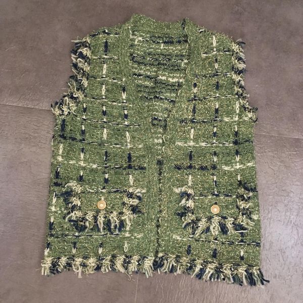2019 autumn and winter new fashion tweed pocket decorative metal buckle sleeveless vest jacket, Black;white
2019 autumn and winter new fashion tweed pocket decorative metal buckle sleeveless vest jacket, Black;white