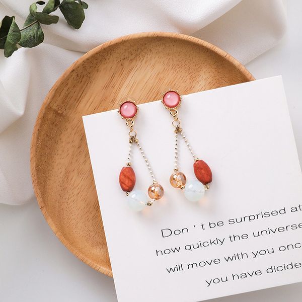korea style girl earring crystal wood bead tassel long drop earrings for women fashion jewlry accessories wholesale, Silver
korea style girl earring crystal wood bead tassel long drop earrings for women fashion jewlry accessories wholesale, Silver