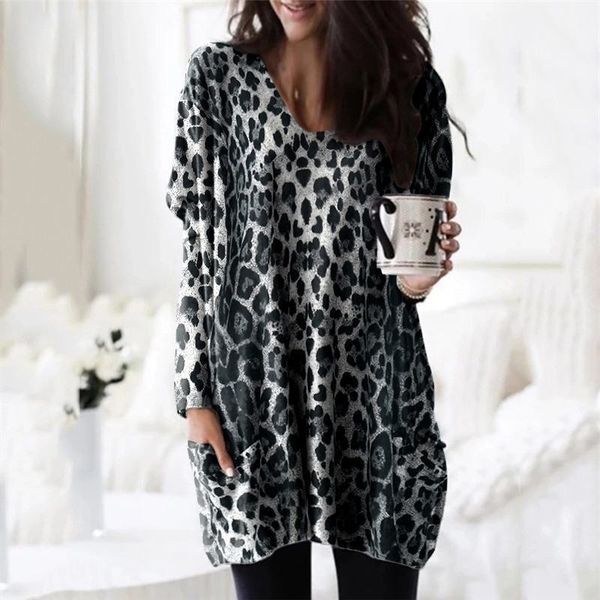 leopard print loose womens t-shirts scoop neck long sleeve women spring autumn casual fashion tshirts, White
leopard print loose womens t-shirts scoop neck long sleeve women spring autumn casual fashion tshirts, White