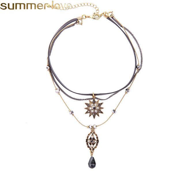 vintage rhinestones handmade multilayer necklace star crystal waterdrop retro boho style leather chock necklaces for women wholesale fashion, Silver
vintage rhinestones handmade multilayer necklace star crystal waterdrop retro boho style leather chock necklaces for women wholesale fashion, Silver