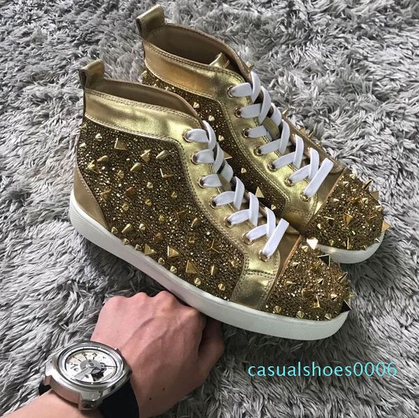 perfect new men women designer shoes high red bottom casual flats shoes party time strass&spikes leisure sneakers discount footwear c06, Black
perfect new men women designer shoes high red bottom casual flats shoes party time strass&spikes leisure sneakers discount footwear c06, Black