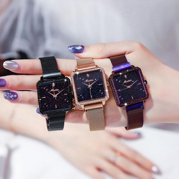 women diamond geometric polygon dial magnetic belt ladies watch luxury bling bling dial formal dress watches stainless steel, Slivery;brown
women diamond geometric polygon dial magnetic belt ladies watch luxury bling bling dial formal dress watches stainless steel, Slivery;brown