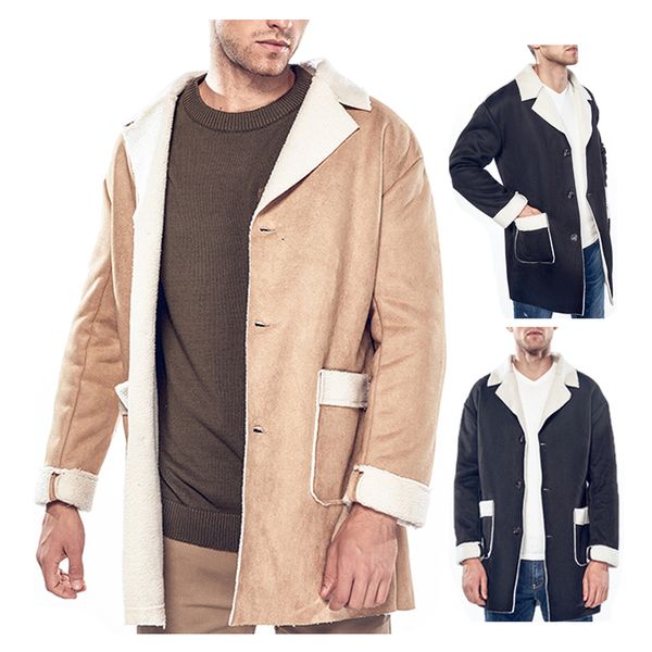 men's windbreaker personality turn wool leader pocket compound lamb wool men's casual single-row button windbreaker, Tan;black
men's windbreaker personality turn wool leader pocket compound lamb wool men's casual single-row button windbreaker, Tan;black