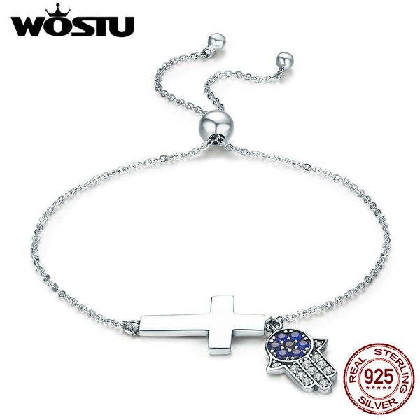 wostu genuine 925 sterling silver hamsa hand eye cross chain bracelet for women fine jewelry lucky gift cqb028, Golden;silver
wostu genuine 925 sterling silver hamsa hand eye cross chain bracelet for women fine jewelry lucky gift cqb028, Golden;silver