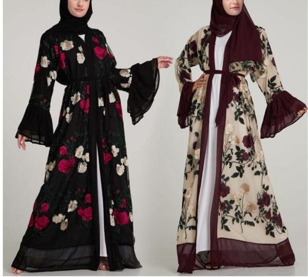 elegant muslim embroidery floral abaya long dresses flare sleeve cardigan kimono long robe tunic middle east ramadan arab, Red
elegant muslim embroidery floral abaya long dresses flare sleeve cardigan kimono long robe tunic middle east ramadan arab, Red