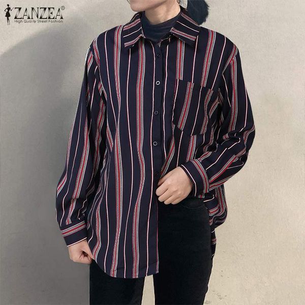 women's blouses & shirts zanzea women striped office work casual turn down collar buttons tunic female loose blusas plus size, White
women's blouses & shirts zanzea women striped office work casual turn down collar buttons tunic female loose blusas plus size, White
