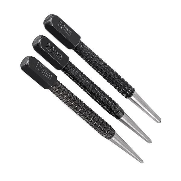 nail art equipment 3pcs high-carbon steel center punch set 10cm non slip for alloy metal wood marking drilling tool, Silver
nail art equipment 3pcs high-carbon steel center punch set 10cm non slip for alloy metal wood marking drilling tool, Silver