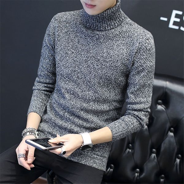 2019 new autumn winter men's sweater men's turtleneck solid color casual sweater slim fit brand knitted pullovers, White;black
2019 new autumn winter men's sweater men's turtleneck solid color casual sweater slim fit brand knitted pullovers, White;black