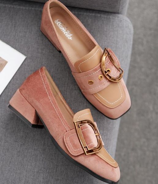 2019 suede women's shoes in spring and autumn with new style low heel coarse heel square head, Black
2019 suede women's shoes in spring and autumn with new style low heel coarse heel square head, Black