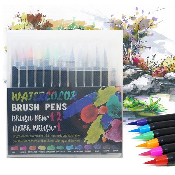 12pcs watercolor brush marker pen art felt painter calligraphy school art supplies lettering colouring brush pens sets
12pcs watercolor brush marker pen art felt painter calligraphy school art supplies lettering colouring brush pens sets