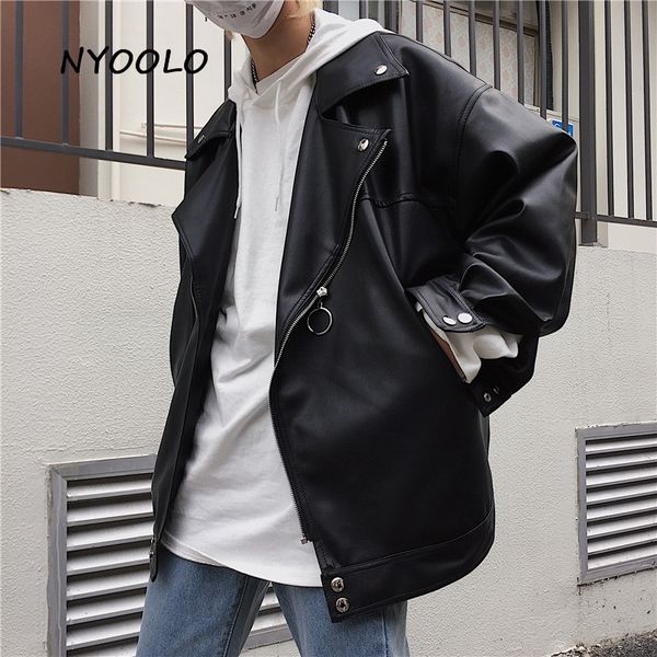 nyoolo harajuku улицы карман пу кожаной куртка мотоцикл осень зима длинный рукав железные кольцо молния куртка женщины мужчины верхняя одежд, Black
nyoolo harajuku улицы карман пу кожаной куртка мотоцикл осень зима длинный рукав железные кольцо молния куртка женщины мужчины верхняя одежд, Black