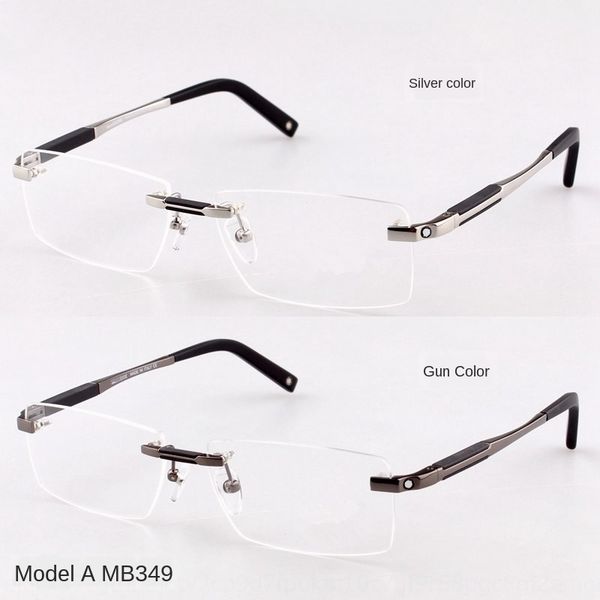 mb0349 classic big face personalized trend frameless glasses frame men's business square myopia glasses frame with myopia, Silver
mb0349 classic big face personalized trend frameless glasses frame men's business square myopia glasses frame with myopia, Silver