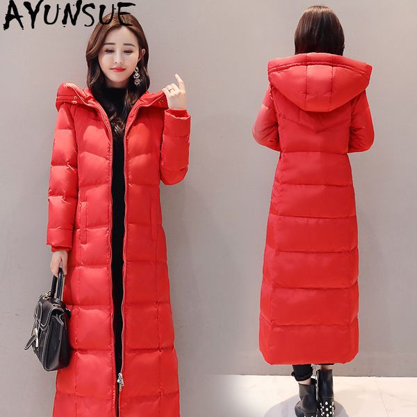 ayunsue winter duck down jacket woman hooded red long coat plus size down coats women parkas chaquetas invierno mujer kj470, Black
ayunsue winter duck down jacket woman hooded red long coat plus size down coats women parkas chaquetas invierno mujer kj470, Black