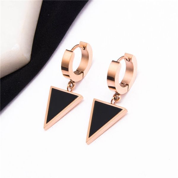 titanium earrings rose gold hoops small hoop steel triangle charm for women 2020 geometric simple minimalist earrings jewelry, Golden 
titanium earrings rose gold hoops small hoop steel triangle charm for women 2020 geometric simple minimalist earrings jewelry, Golden