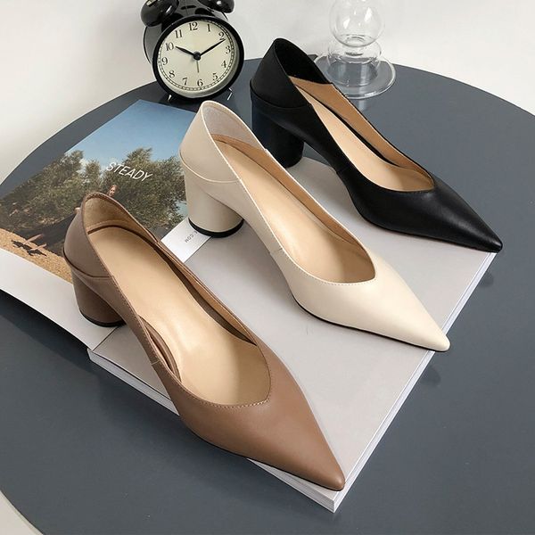 genuine leather pointed toe chunky heel double purpose shoes women's 2020 spring new style elegant work shoes high heel, Black
genuine leather pointed toe chunky heel double purpose shoes women's 2020 spring new style elegant work shoes high heel, Black