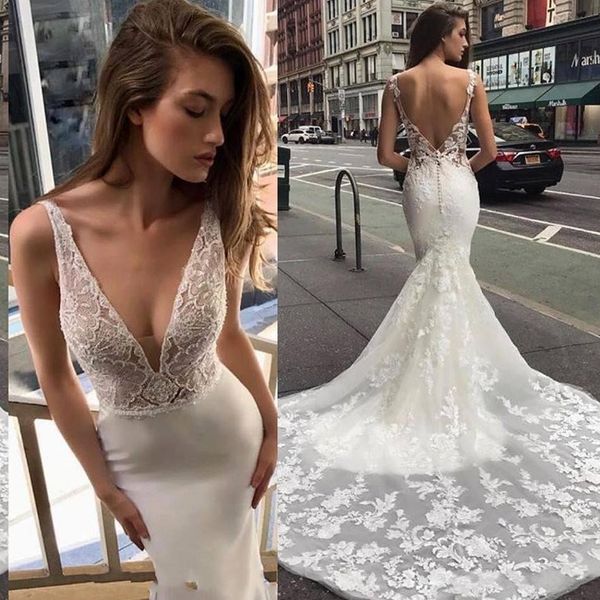 open back 2019 boho wedding dresses deep v neck appliques sweep train bridal gowns formal robe de soriee, White
open back 2019 boho wedding dresses deep v neck appliques sweep train bridal gowns formal robe de soriee, White