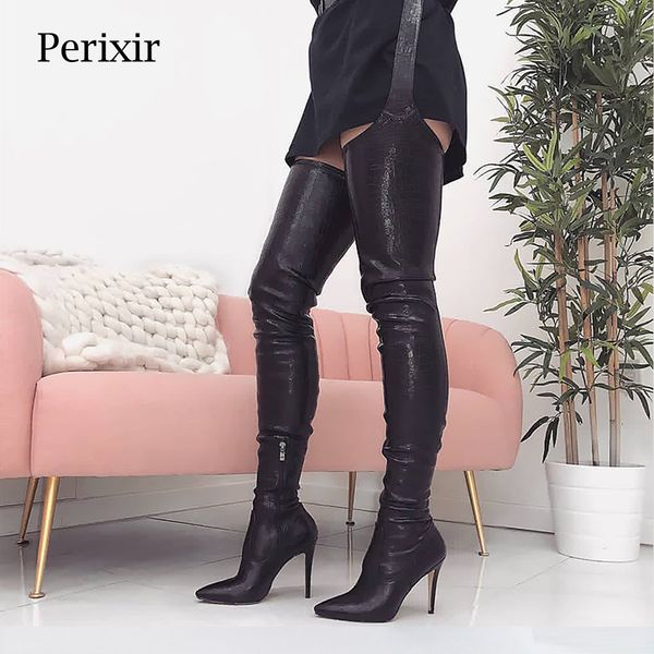 perixir pu women high heels long thigh high boots rihanna style over the knee boots for women shoes pointed toe pleated solid t200425, Black
perixir pu women high heels long thigh high boots rihanna style over the knee boots for women shoes pointed toe pleated solid t200425, Black