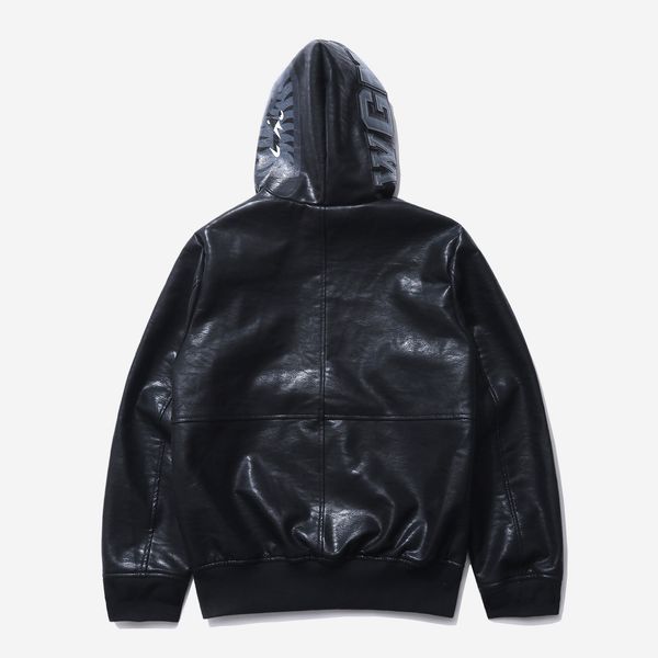 2020s aape new winter mens casual thin pu leather adolescents hooded personality casual jacket designer clothing, Black
2020s aape new winter mens casual thin pu leather adolescents hooded personality casual jacket designer clothing, Black