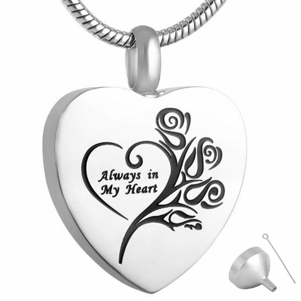9122 always in my heart cremation jewelry memorial keepsake urn necklace, Silver
9122 always in my heart cremation jewelry memorial keepsake urn necklace, Silver