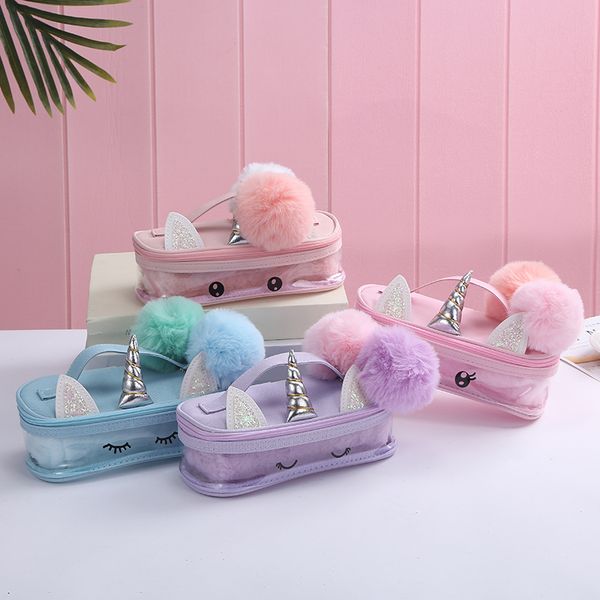 student cartoon unicorn pencil case women pu plush makeup pouch zipper rainbow fur cosmetic bag girl cute travel washing case
student cartoon unicorn pencil case women pu plush makeup pouch zipper rainbow fur cosmetic bag girl cute travel washing case