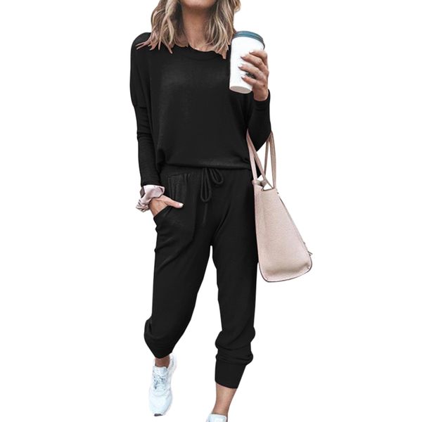 women tracksuit two piece pants set o neck pullover sweatshirt sweatpants solid long sleeve suit casual sportswear, White
women tracksuit two piece pants set o neck pullover sweatshirt sweatpants solid long sleeve suit casual sportswear, White