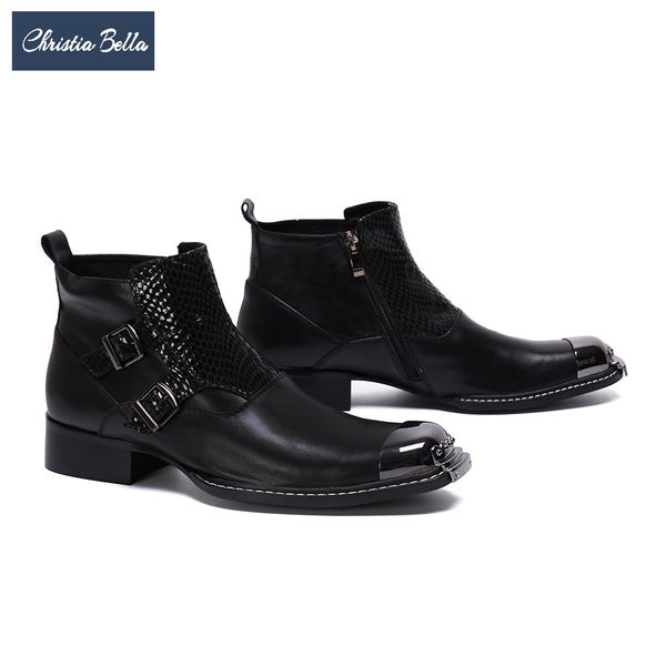 christia bella fall men shoes genuine leather boots new fashion buckle casual boots plus size ankle comfortable, Black
christia bella fall men shoes genuine leather boots new fashion buckle casual boots plus size ankle comfortable, Black
