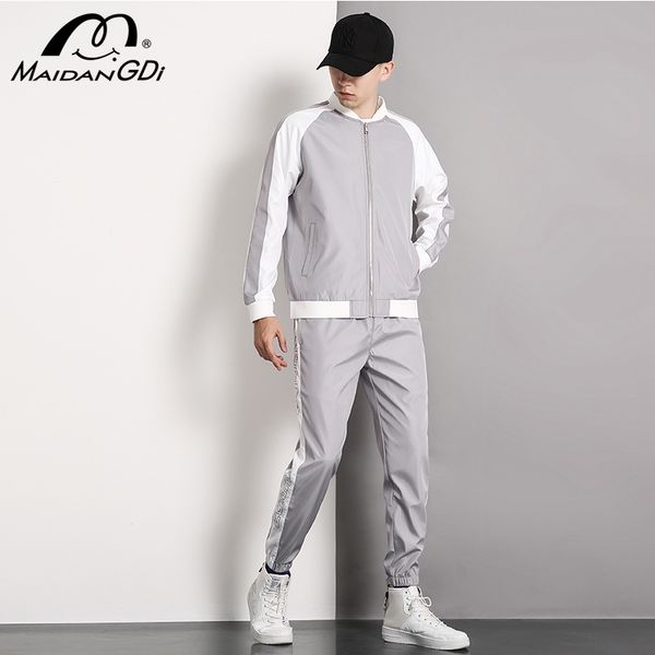 maidangdi men's suit new 2020 autumn spring casual sports coat fashion jacket trousers two piece set, Gray
maidangdi men's suit new 2020 autumn spring casual sports coat fashion jacket trousers two piece set, Gray