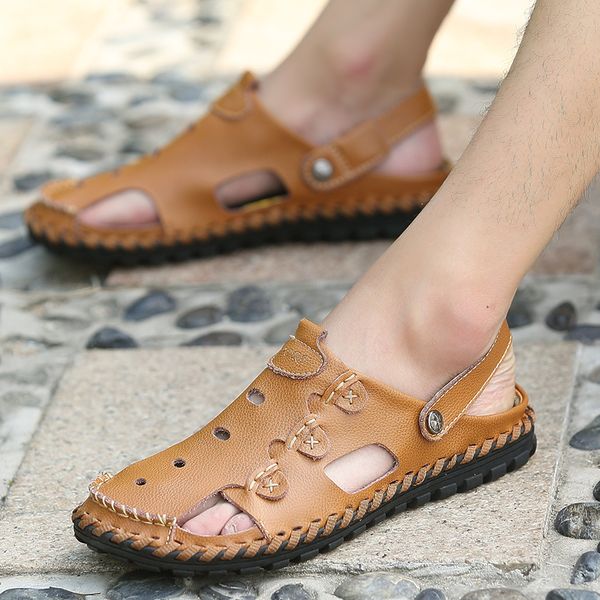 summer beach sandals breathable men sandals fashion non-slip men causal shoes outdoor handmade sewing sandalias hombre, Black
summer beach sandals breathable men sandals fashion non-slip men causal shoes outdoor handmade sewing sandalias hombre, Black
