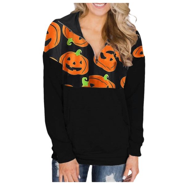 women autumn and winter halloween pumpkin print plus size feminino flannel hoodie sweatshirts long sleeve women clothing, Black
women autumn and winter halloween pumpkin print plus size feminino flannel hoodie sweatshirts long sleeve women clothing, Black