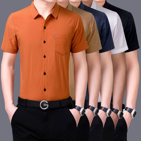 new summer 2020 mens casual solid shirt short sleeve clothes fashion male slim office dress shirt, White;black
new summer 2020 mens casual solid shirt short sleeve clothes fashion male slim office dress shirt, White;black