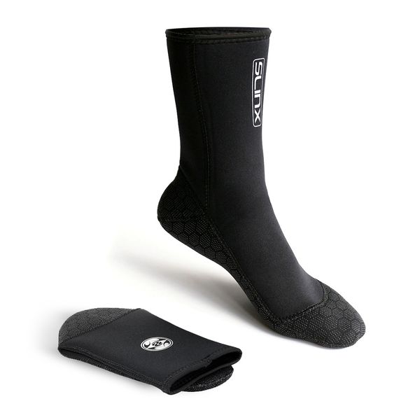 slinx 3mm swimming socks stretchable insulated scuba socks comfortable swimwear wetsuit neoprene diving snorkeling, Black
slinx 3mm swimming socks stretchable insulated scuba socks comfortable swimwear wetsuit neoprene diving snorkeling, Black