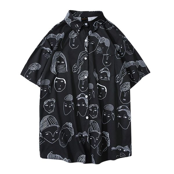 fashion summer men cartoon print turn-down collar loose short sleeve shirt blouse men shirt 2019 summer new arrivals, White;black
fashion summer men cartoon print turn-down collar loose short sleeve shirt blouse men shirt 2019 summer new arrivals, White;black