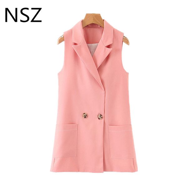 women pink sleeveless blazer jacket coat double breasted vest elegant waistcoat outerwerar, Black;white
women pink sleeveless blazer jacket coat double breasted vest elegant waistcoat outerwerar, Black;white