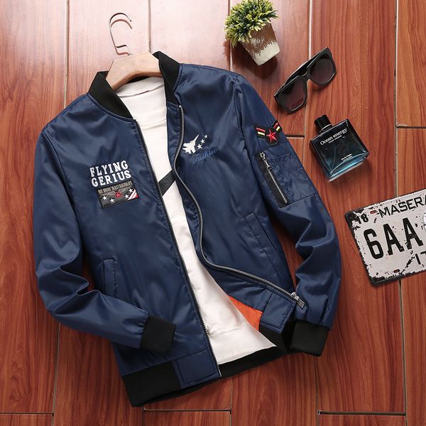 spring and autumn men baseball collar embroidery slim fit coat youth versatile large size flight suit jacket men's, Black;brown
spring and autumn men baseball collar embroidery slim fit coat youth versatile large size flight suit jacket men's, Black;brown