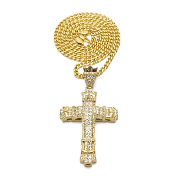 hip hop alloy gold color cross pendant necklace religious iced out rhinestone crucfix necklace jewely for men cuban chain, Silver
hip hop alloy gold color cross pendant necklace religious iced out rhinestone crucfix necklace jewely for men cuban chain, Silver