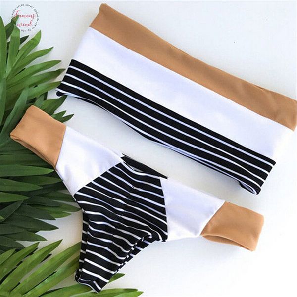 womens strapless bandeau striped stitching bikini set push up bandage swimsuit beachwear swimwear bathing suit, White;black
womens strapless bandeau striped stitching bikini set push up bandage swimsuit beachwear swimwear bathing suit, White;black
